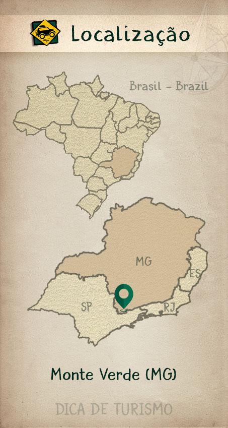 Mapa de localização de Monte Verde MG