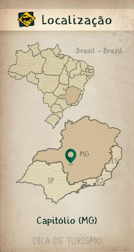 Mapa de localização de Capitólio MG