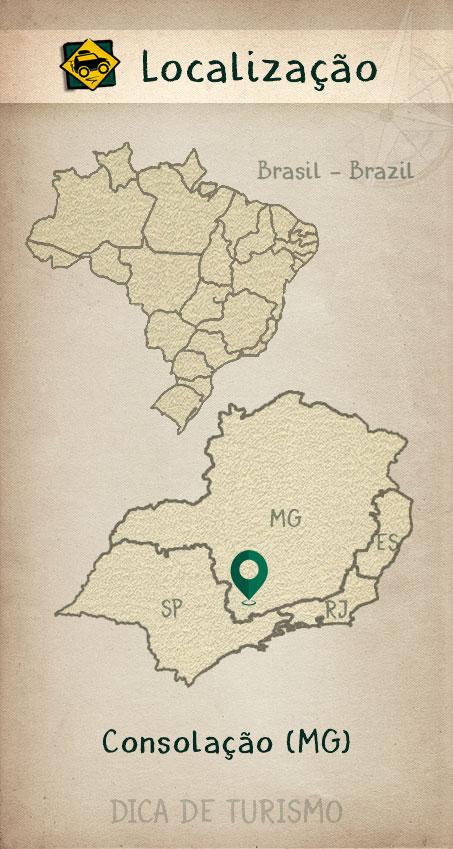 Mapa de localização de Consolação MG