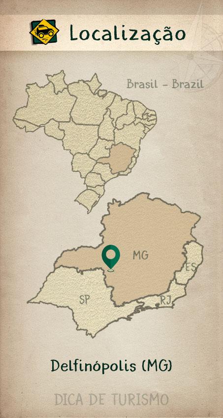 Mapa de localização de Delfinópolis
