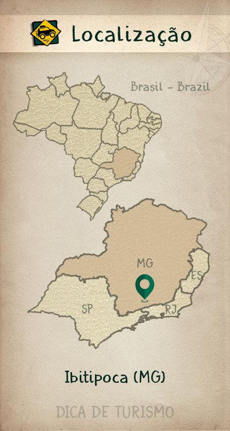 Mapa de localização de Ibitipoca MG