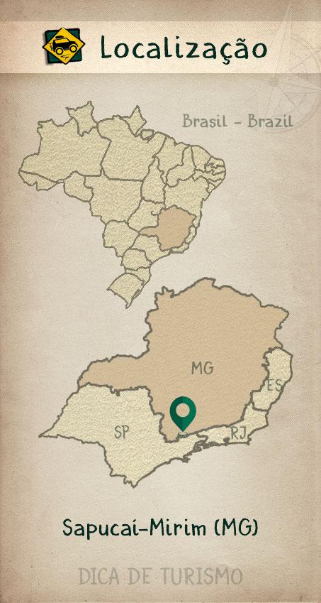 Mapa de localização de Sapucaí-Mirim MG