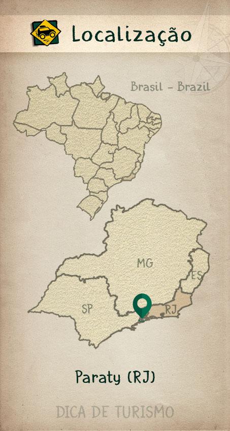 Mapa de localização de Paraty